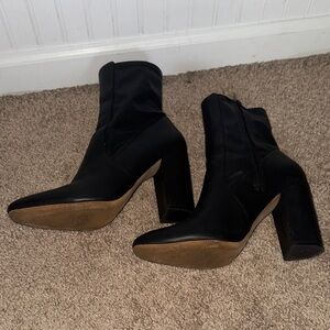 Black Leather Ankle Boots